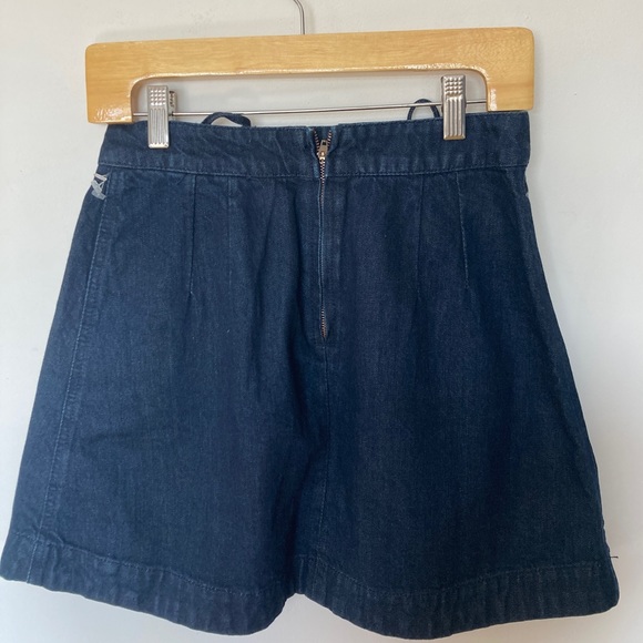 Free People Lace Up Denim Skirt Sz 4 - Picture 6 of 6